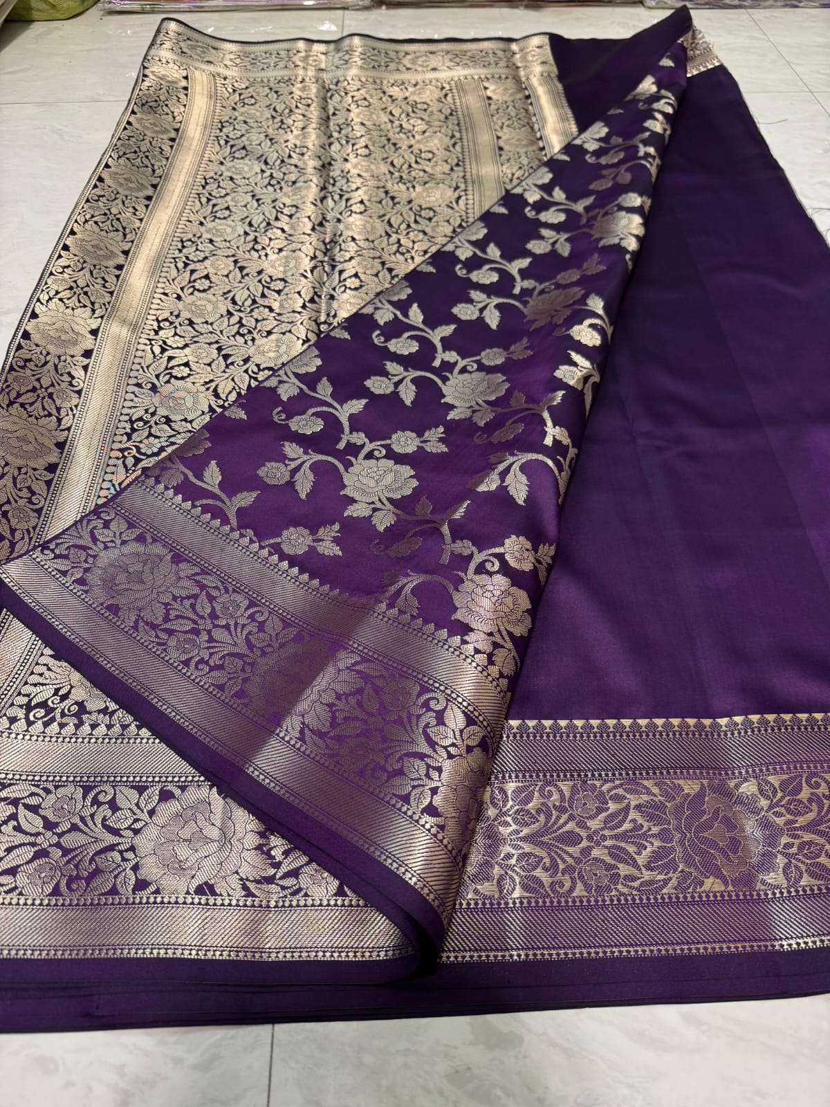 Purple Banarasi Silk Saree